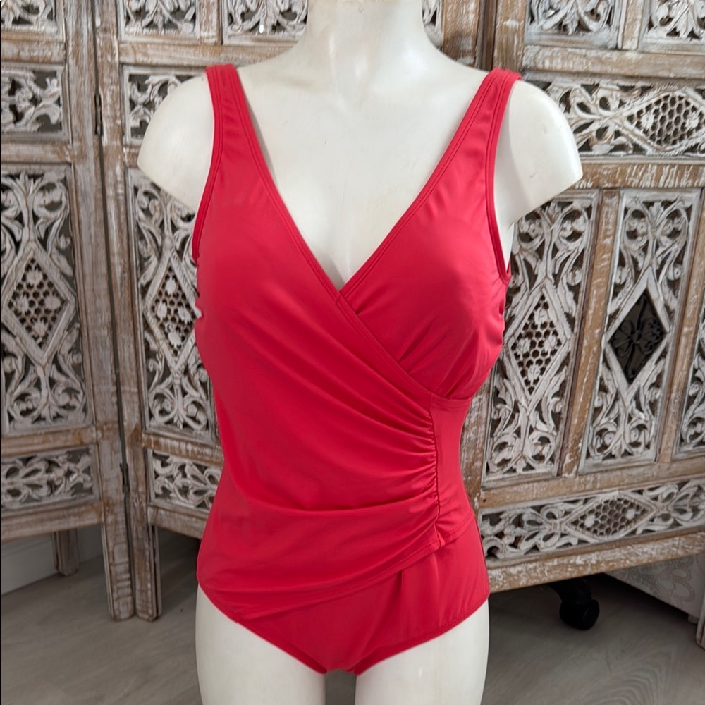 Jantzen Vibrant Waist Slimming Red Swimsuit